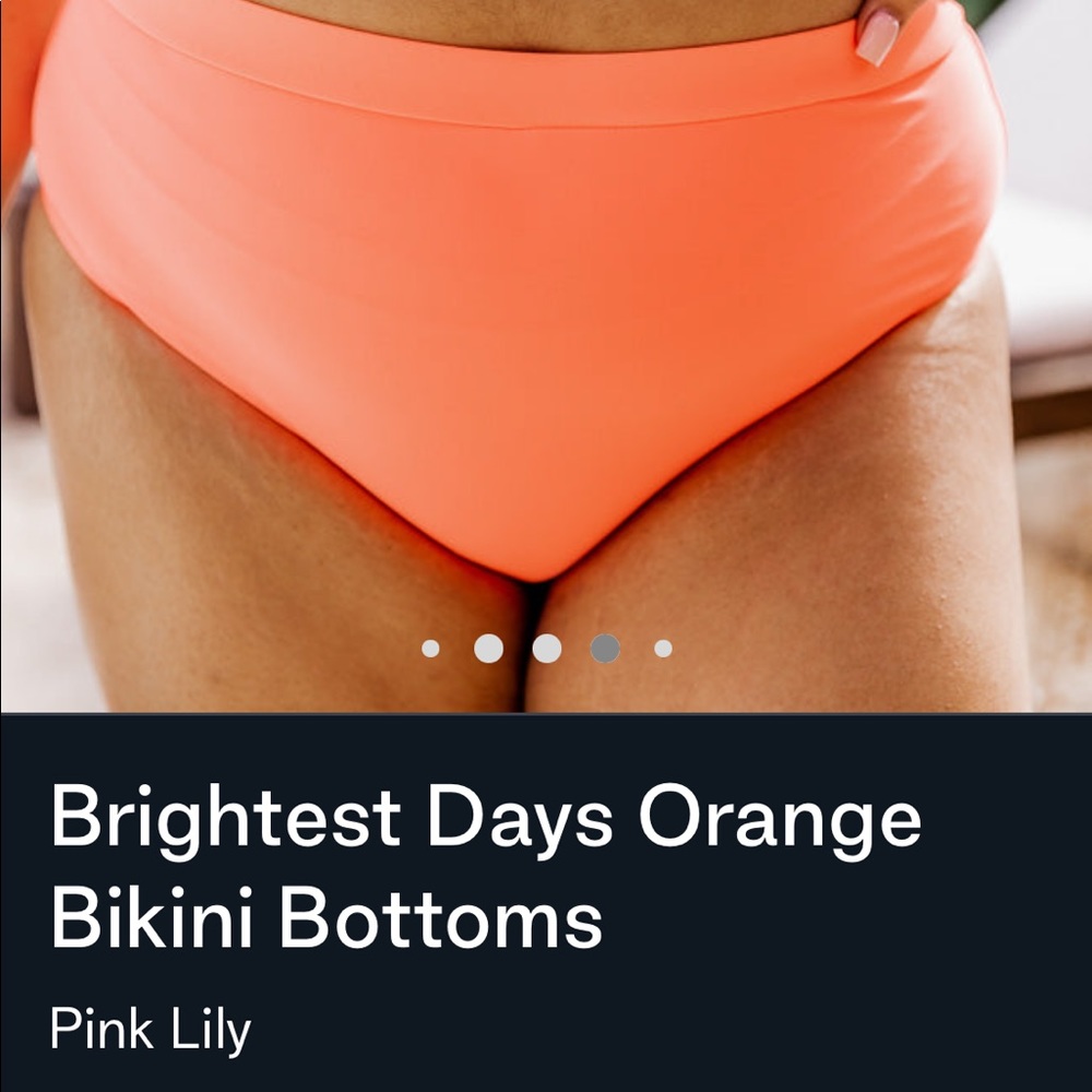 Pink lily brightest days high waist swim bottoms